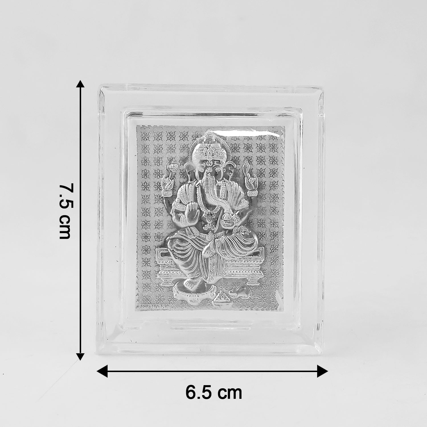 Embossed Silver-Plated Lord Ganesha Photo Frame  (1 Pc) Embossed Silver-Plated Lord Ganesha Photo Frame  (1 Pc)